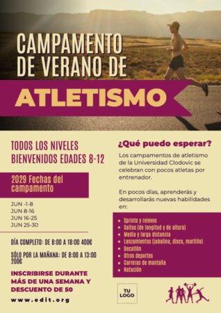 Edita un diseño sobre atletismo