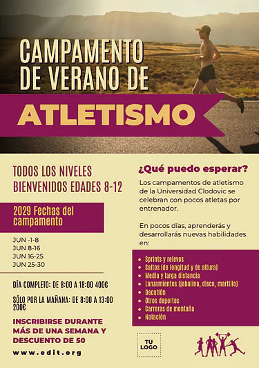 Edita un diseño sobre atletismo