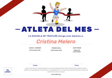 Edita un diploma deportivo