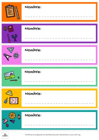 Edita una Etiqueta para Pupitre