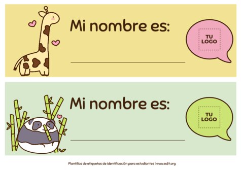 Edita una Etiqueta para Pupitre