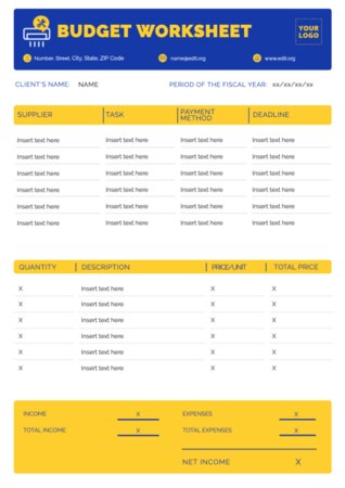 Edit a budget template