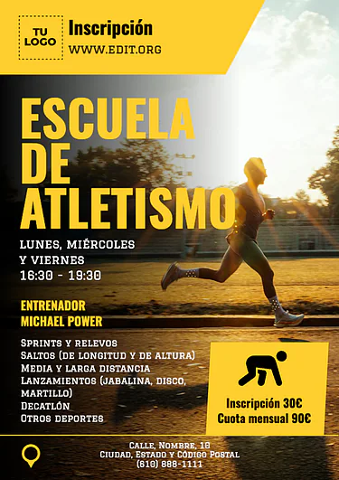 Edita un diseño sobre atletismo
