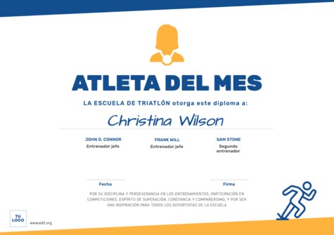 Edita un diploma deportivo
