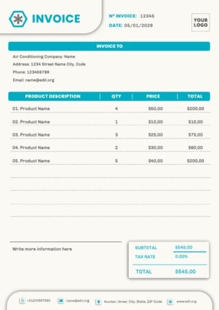 Crie sua fatura grátis online