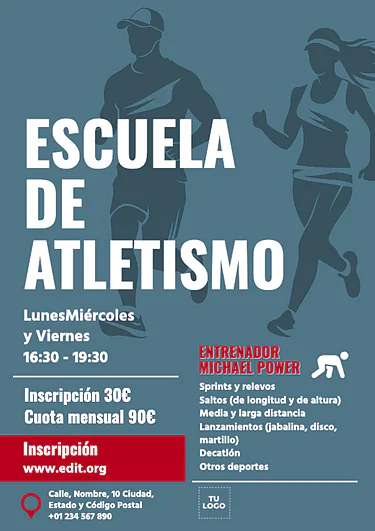 Edita un diseño sobre atletismo