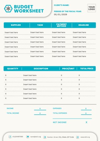 Edit a budget template