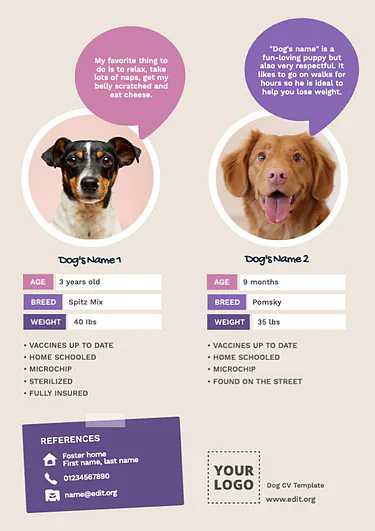 Edit a Dog Resume
