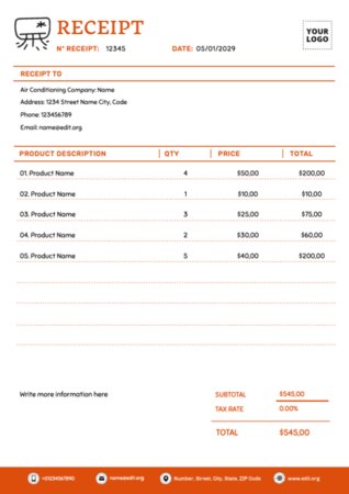 Eine Quittungsvorlage bearbeiten