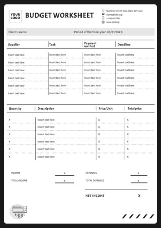 Edytuj szablon budżetu
