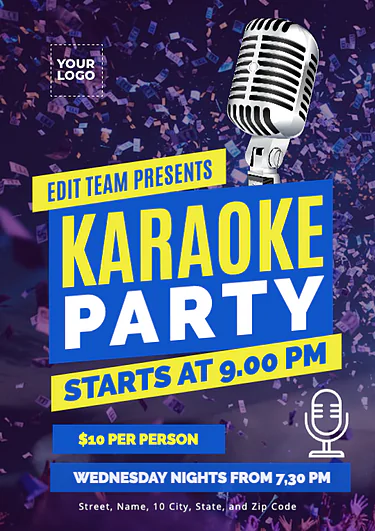 Edita un volantino per karaoke