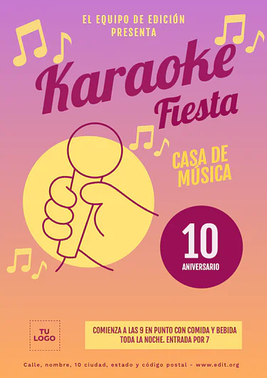 Edita un flyer de Karaoke