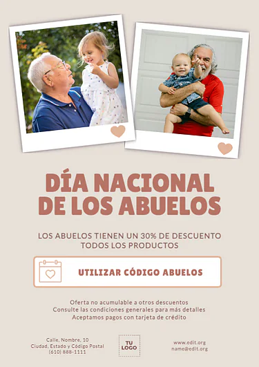 Edita un cartel del Día de los Abuelos