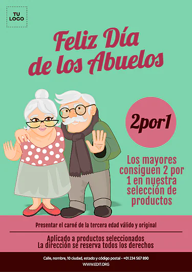 Edita un cartel del Día de los Abuelos