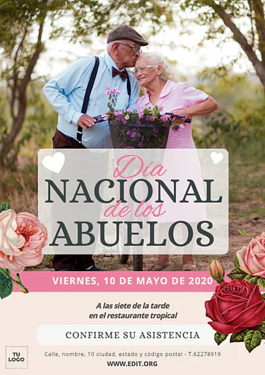 Edita un cartel del Día de los Abuelos