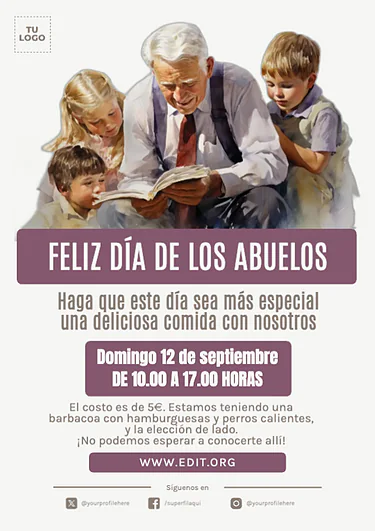 Edita un cartel del Día de los Abuelos