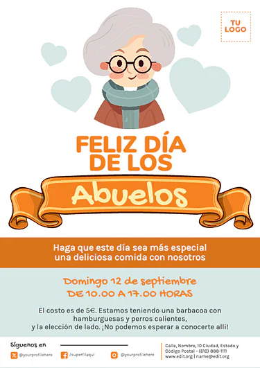 Edita un cartel del Día de los Abuelos