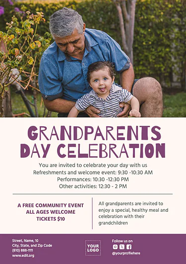 Edit a Grandparents Day sign