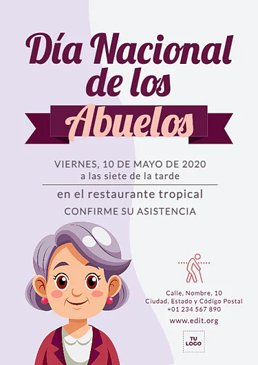 Edita un cartel del Día de los Abuelos