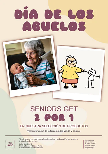Edita un cartel del Día de los Abuelos