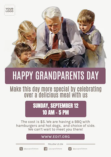 Edit a Grandparents Day sign