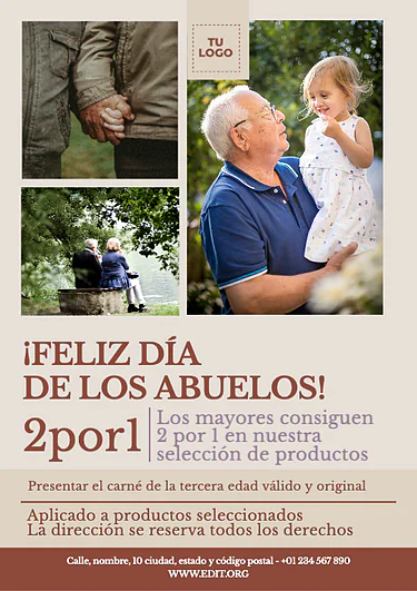 Edita un cartel del Día de los Abuelos