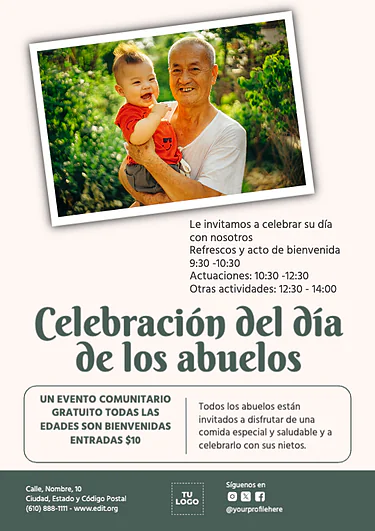 Edita un cartel del Día de los Abuelos
