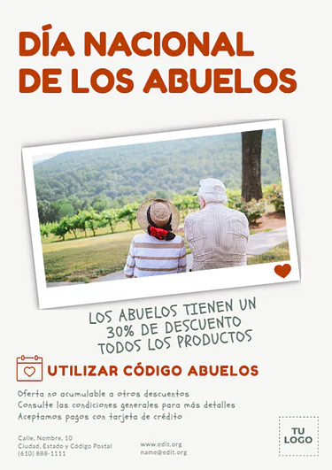 Edita un cartel del Día de los Abuelos
