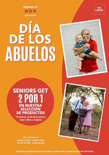 Edita un cartel del Día de los Abuelos