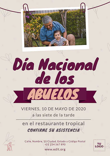 Edita un cartel del Día de los Abuelos