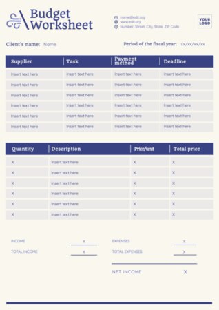 Een budgetsjabloon bewerken