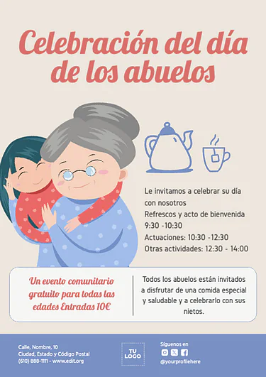 Edita un cartel del Día de los Abuelos