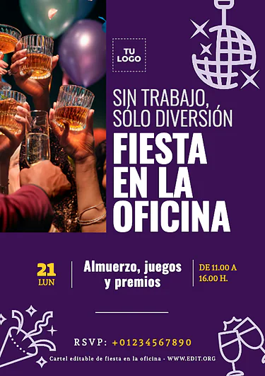 Edita un flyer de Fiesta Corporativa