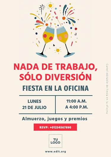 Edita un flyer de Fiesta Corporativa