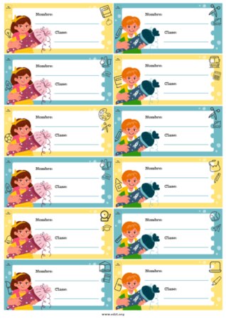 Edita una Etiqueta para Pupitre