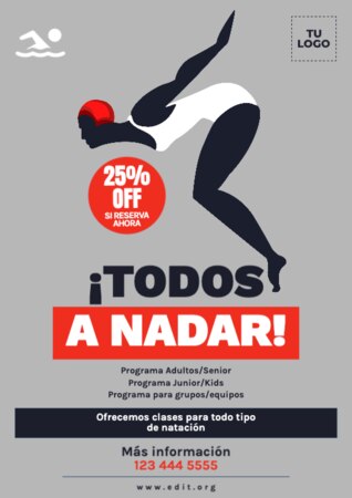 Edita un rótulo de normas de piscina