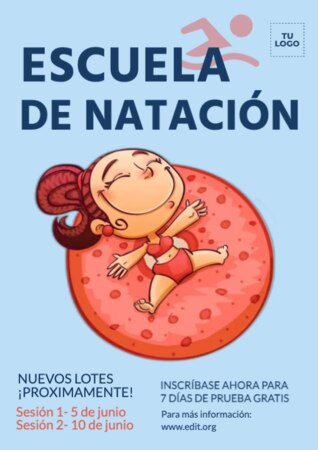 Edita un rótulo de normas de piscina