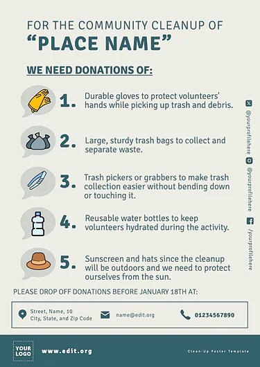 Edit a Cleanup flyer