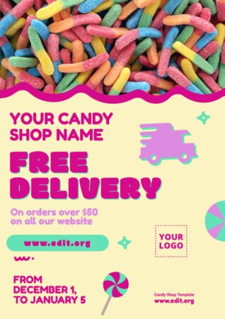 Edit a Sweet Shop flyer
