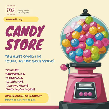 Edit a Sweet Shop flyer