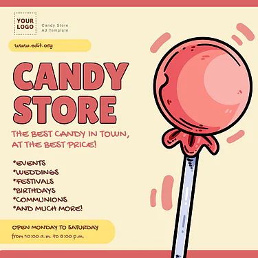 Edit a Sweet Shop flyer