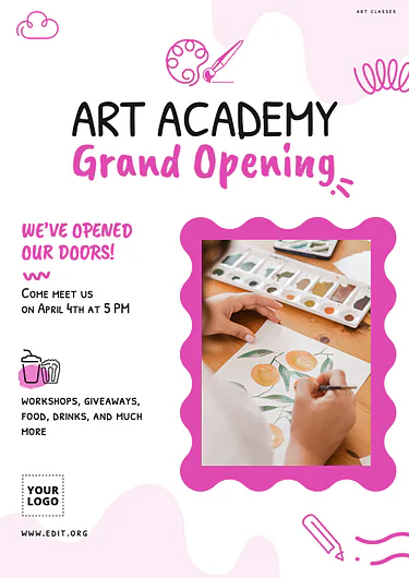 Edit a template for your grand opening