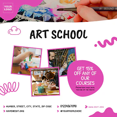 Publicar um folheto sobre aulas de arte