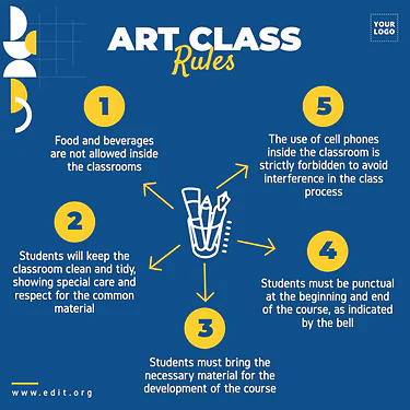 Publicar um folheto sobre aulas de arte