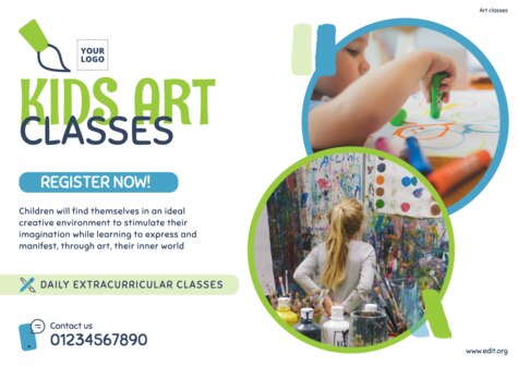 Publicar um folheto sobre aulas de arte