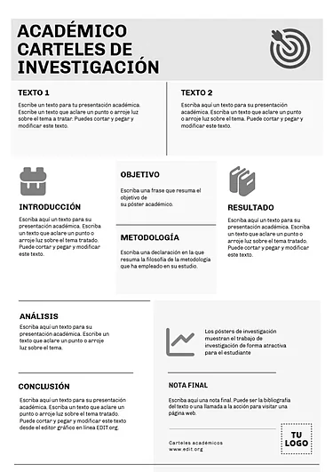 Edita un póster de investigación