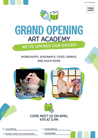 Edit a template for your grand opening