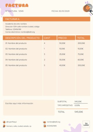 Crear una factura
