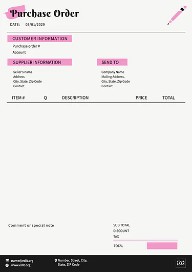 Edit an Order Template
