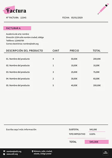 Crear una factura